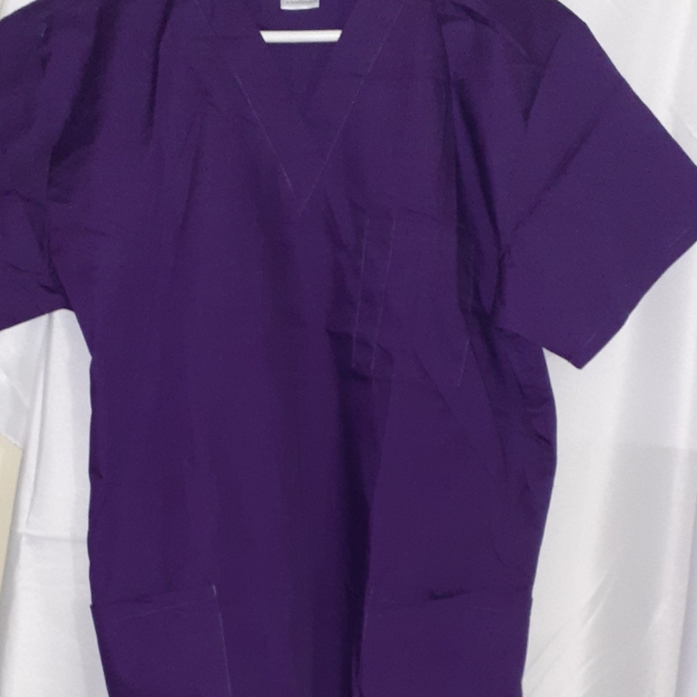 Unisex Purple V-Neck Medical Scrub Top and pants
